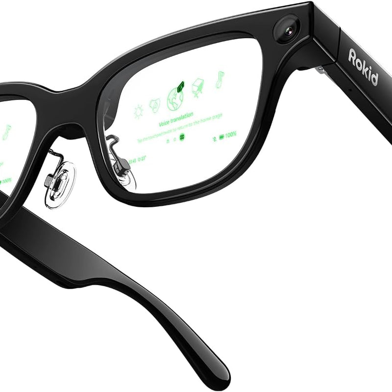 AI & AR Smart Glasses, First AI Glasses with ChatGPT & Gemini Support, Ultra-light 49g, Real-time Translation & Navigation, Meeting Notes