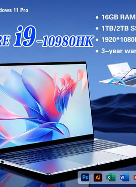 2026 New 14.1' Ultra Slim Laptop 16GB RAM 1/2TB SSD Windows 11 Pro Core I9-10980HK Notebook HD Games Office Study Computer