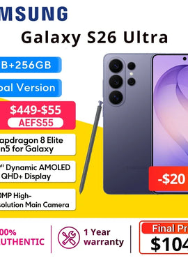 Global Version Samsung Galaxy S26 Ultra 5G Smartphone Snapdragon® 8 Elite Gen 5 Processor 120Hz 6.9” Dynamic AMOLED 2X Display