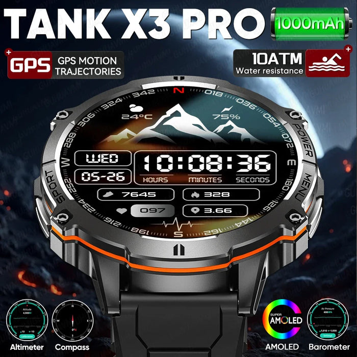 Military TANK X3 1000mAh Battery Smart Watch