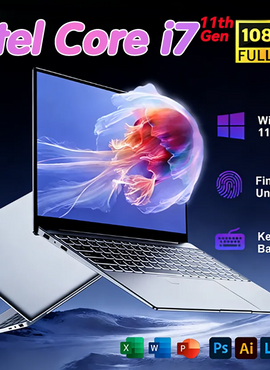 Laptop 15.6' Windows 11 16GB RAM 2TB SSD Intel I7-1165G7 Ultra Slim Notebook Gamer 1080P Display Office Study Computer PC